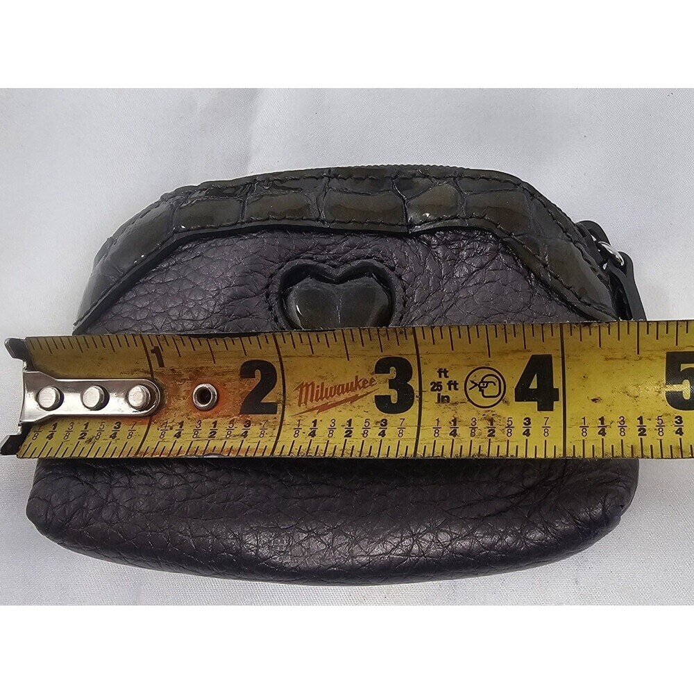 Brighton Heart Change Coin Holder Silver Metallic Pebbled Leather 4.5"x3.5" - Picture 11 of 12